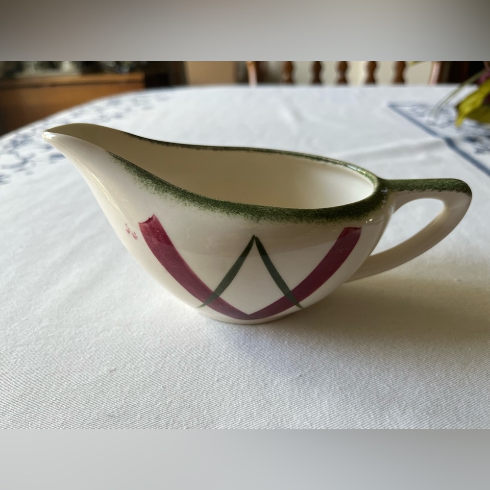 Vintage MCM 1952 Edwin Knowles USA “El Centro” Creamer - Red & Green Plaid